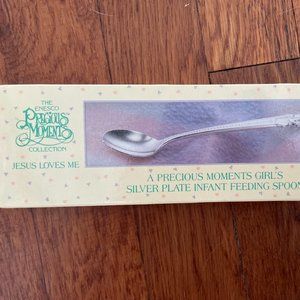 New in box, Precious Moments Silver plated girl's feeding spoon